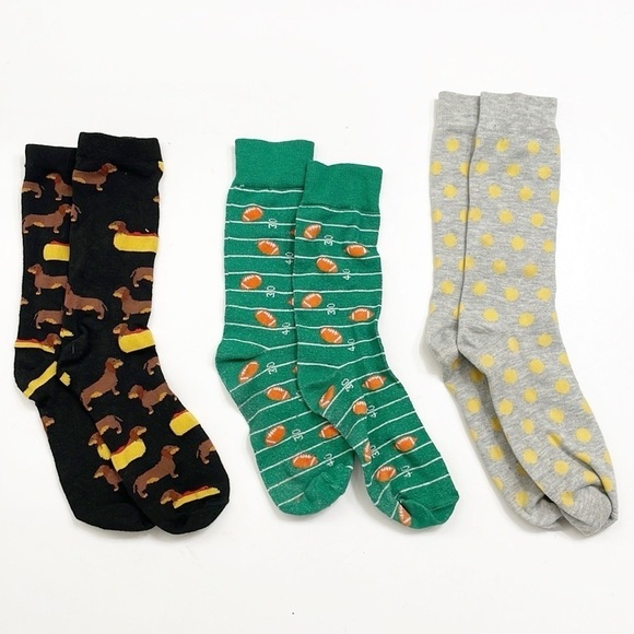 Men’s mixed pattern crew socks - Set of 3 - Picture 1 of 2